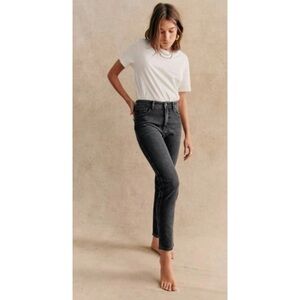 Sézane Denim Slim Parfait Jeans in  Charcoal High Rise Size 29